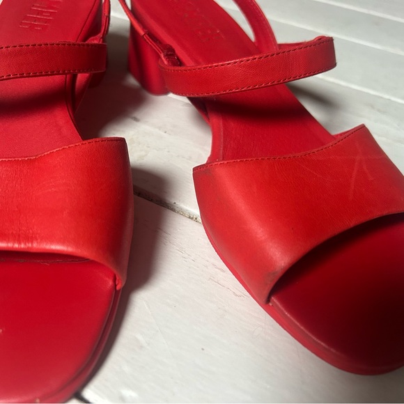Camper red leather heeled sandals - Picture 4 of 4